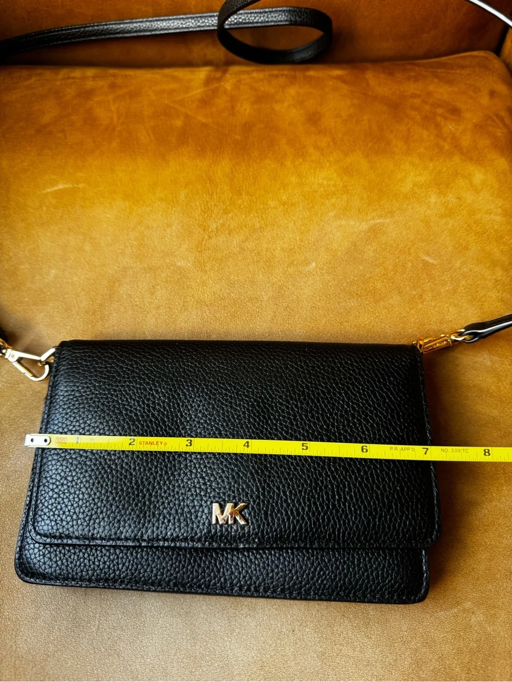 Michael Kors Black Pebbled Leather Crossbody Wallet